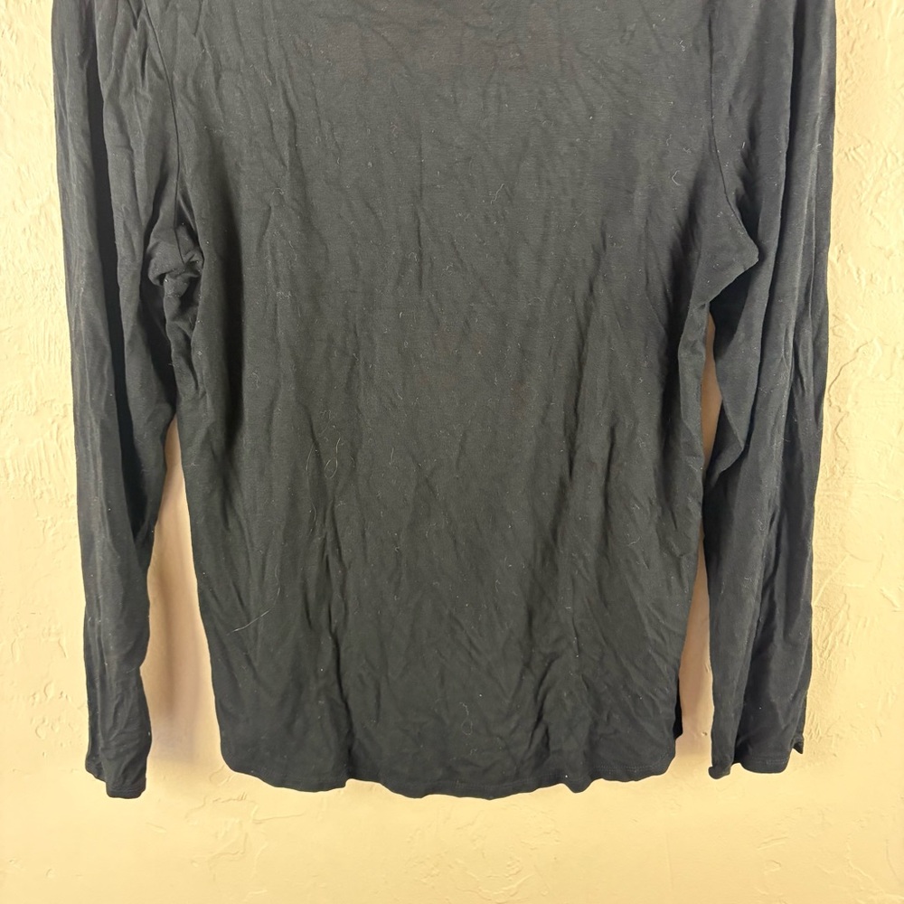 Chico's Black Long Sleeve Shirt Tee Womens size 1 Medium - Picture 3 of 5